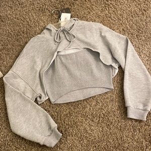 Brand NWT gray tags two piece tank/hoodie! Size small